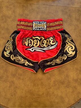 Red & Black Women's Muay Thai Shorts